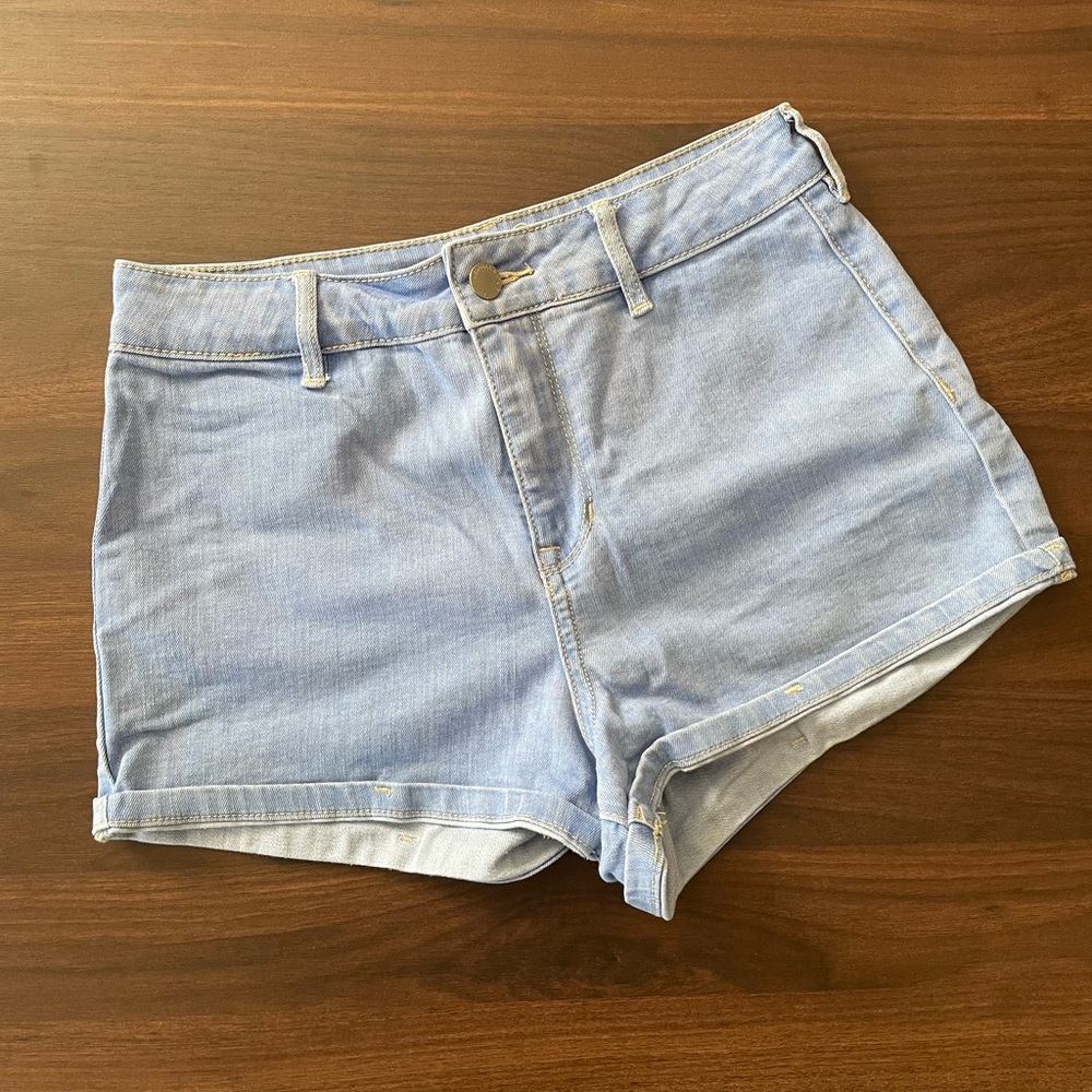 Kendall & Kylie High Rise Blue Denim Shorts
